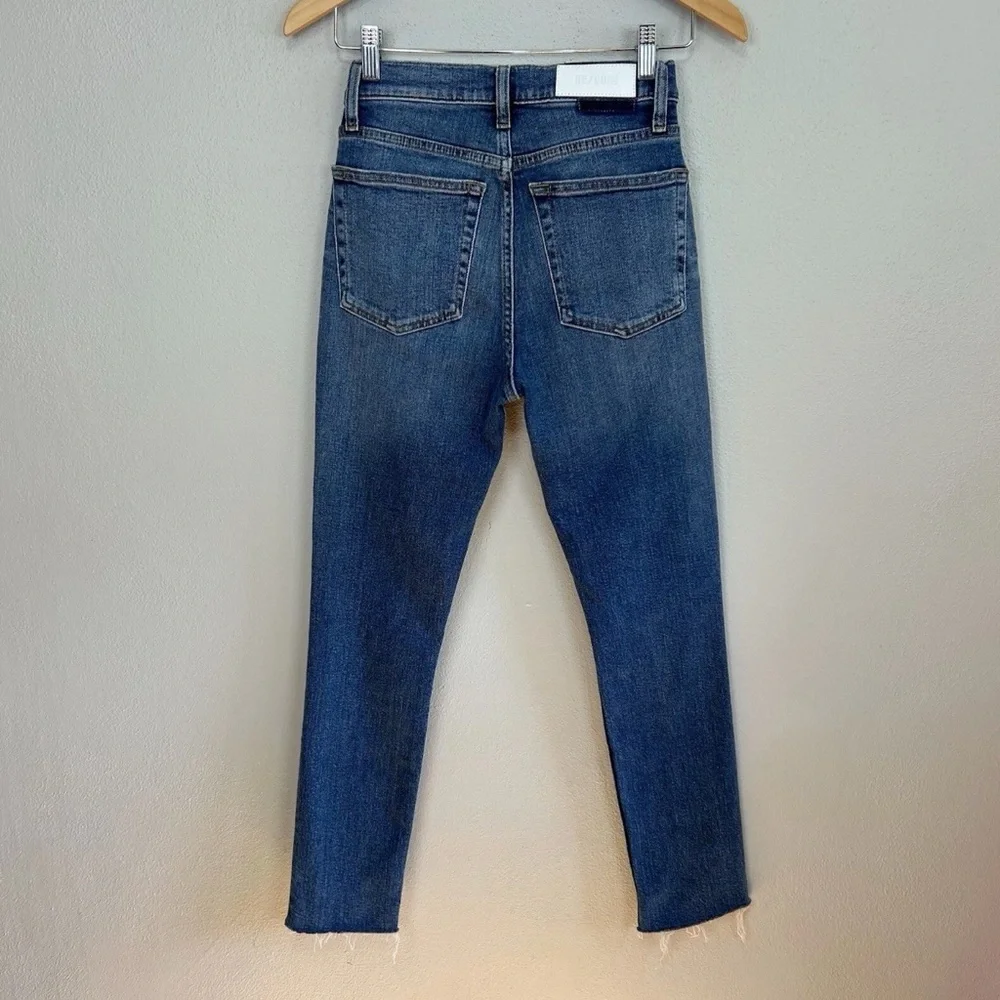 RE/DONE 90s High Rise Ankle Crop Jeans Dusk Destroy Distressed Skinny Cropped 26
